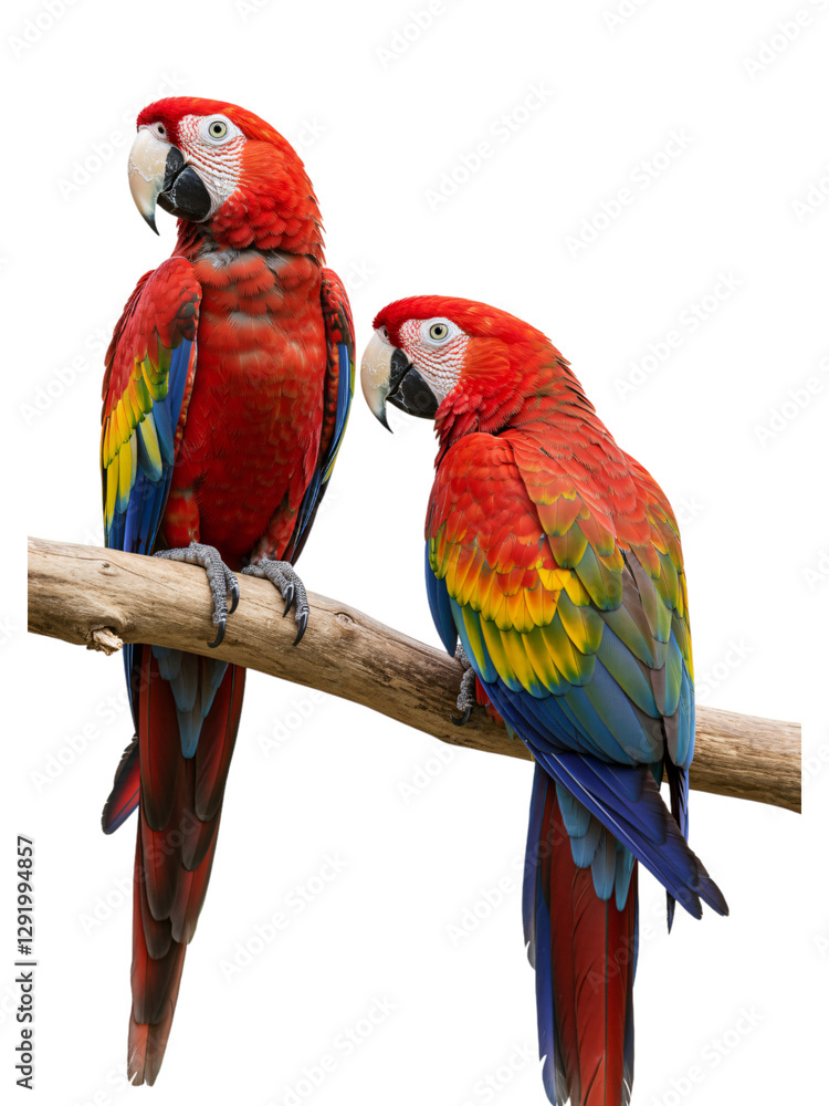 Obraz premium Majestic Macaws in Different Poses transparent png background 