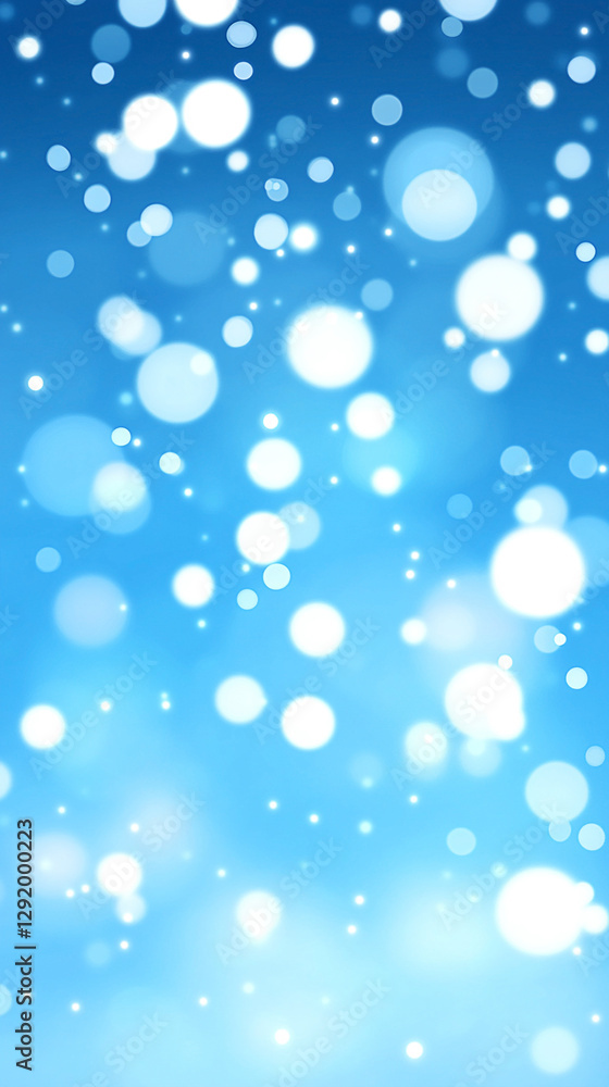 Soft blue background with floating white bokeh circles creating a dreamy atmosphere Soft blue background with floating white bokeh circles creating a dreamy atmosphere