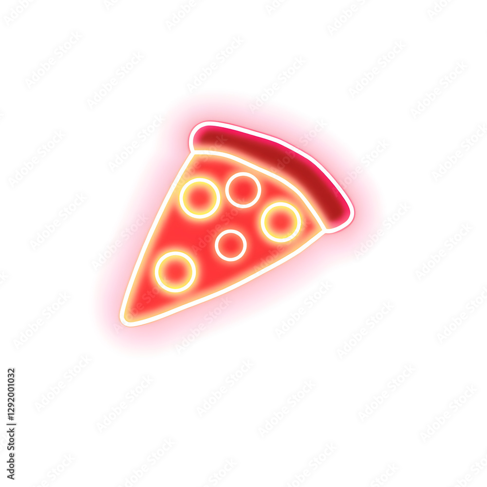 Pizza slice holographic 3D icon. neon symbol vector illustration isolated on white background. Generative AI Pizza slice holographic 3D icon. neon symbol vector illustration isolated on white background. Generative AI