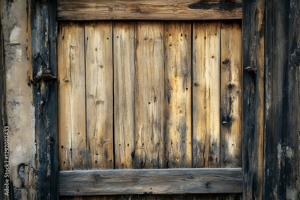 Rustic Wooden Door with Natural Grain Texture Rustic Wooden Door with Natural Grain Texture