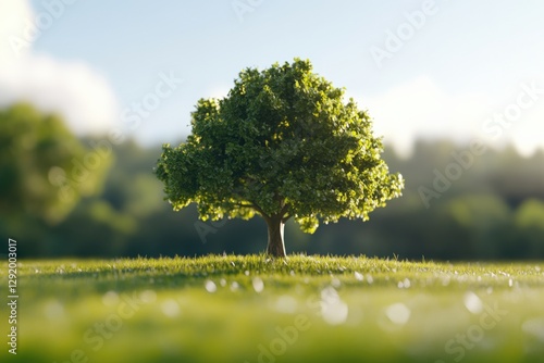 lone tree in a lush green field