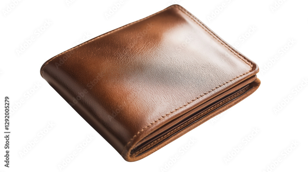 High-quality leather wallet with a sleek design, minimalist style, isolated on a white background High-quality leather wallet with a sleek design, minimalist style, isolated on a white background