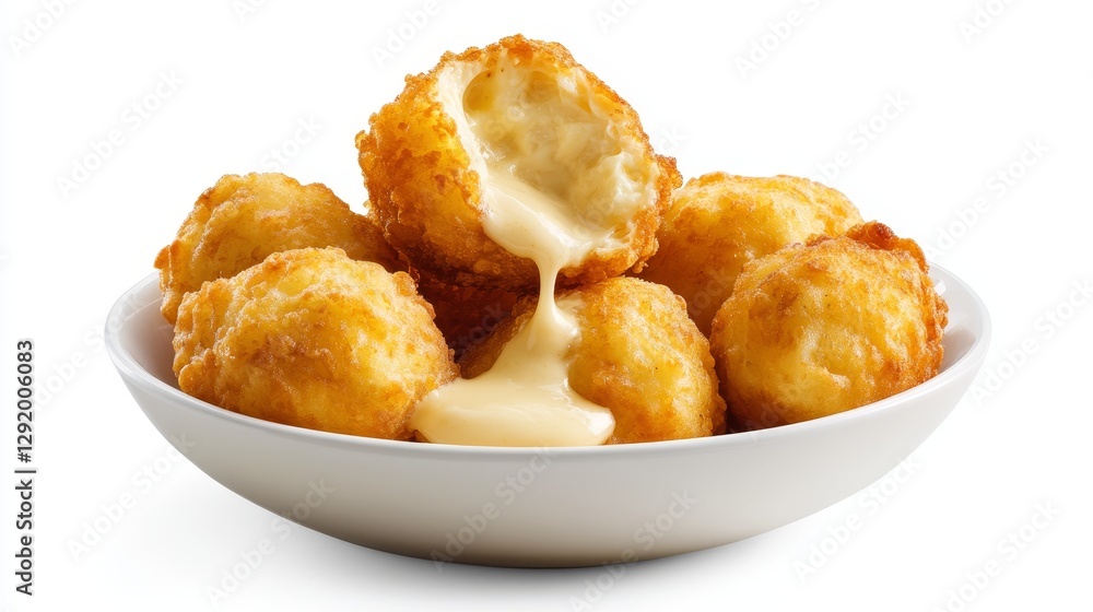 Crispy Mac and Cheese Bites - Golden-brown, crispy mac and cheese balls drizzled with creamy cheese sauce. Perfect appetizer or snack Crispy Mac and Cheese Bites - Golden-brown, crispy mac and cheese balls drizzled with creamy cheese sauce. Perfect appetizer or snack