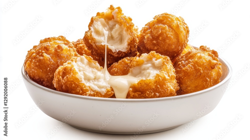 Crispy Mac and Cheese Bites - Golden-brown, crispy mac and cheese balls in a bowl, oozing melted cheese. Delicious comfort food Crispy Mac and Cheese Bites - Golden-brown, crispy mac and cheese balls in a bowl, oozing melted cheese. Delicious comfort food