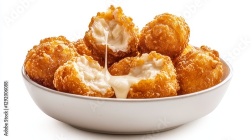 Crispy Mac and Cheese Bites - Golden-brown, crispy mac and cheese balls in a bowl, oozing melted cheese. Delicious comfort food