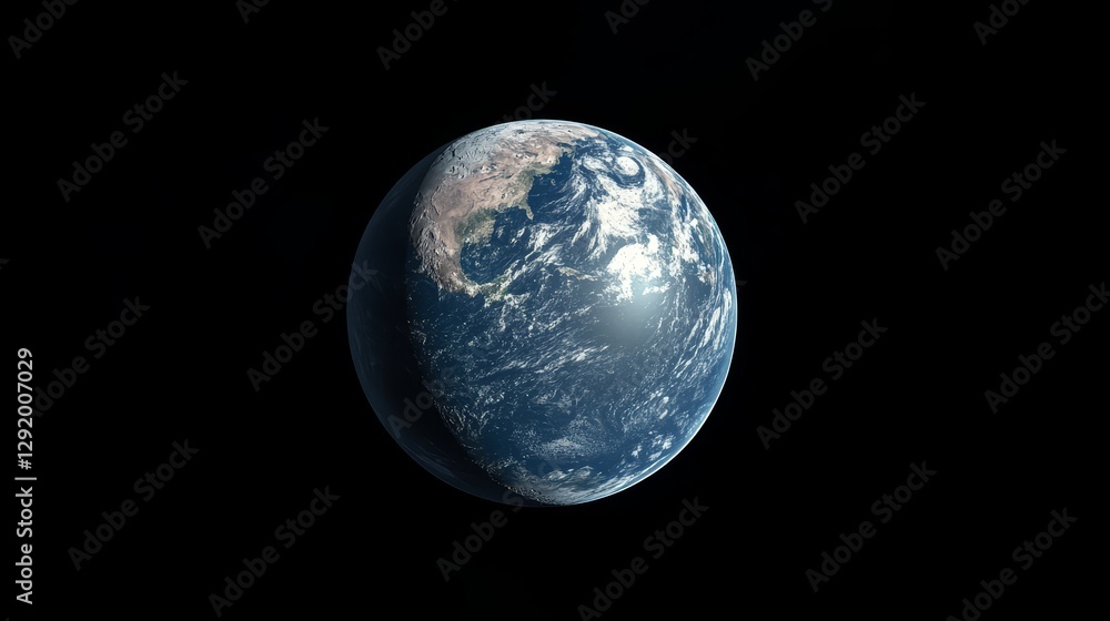 Earth From Space: A Blue Marble View - Stunning high-resolution of planet Earth, partially illuminated, showcasing continents, oceans, and atmospheric details. Ideal for environmental, science Earth From Space: A Blue Marble View - Stunning high-resolution of planet Earth, partially illuminated, showcasing continents, oceans, and atmospheric details. Ideal for environmental, science