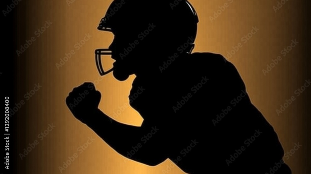 Proud american football players in dark Proud american football players in dark