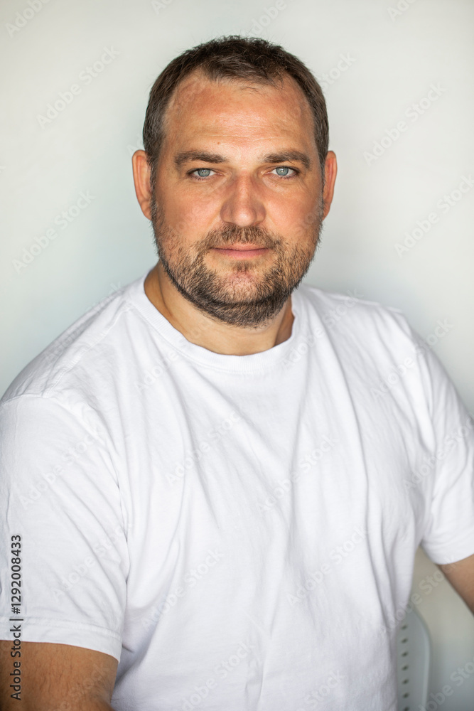 Close up portrait of a middle-aged brunette man Close up portrait of a middle-aged brunette man