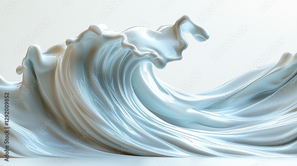 Abstract wave of liquid, flowing, white, cream, elegant, smooth. Abstract wave of liquid, flowing, white, cream, elegant, smooth.