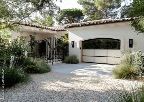 Porte de jardin en métal noir avec ouverture automatique