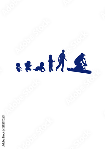Evolution humain du bébé à l'adulte snowscoot