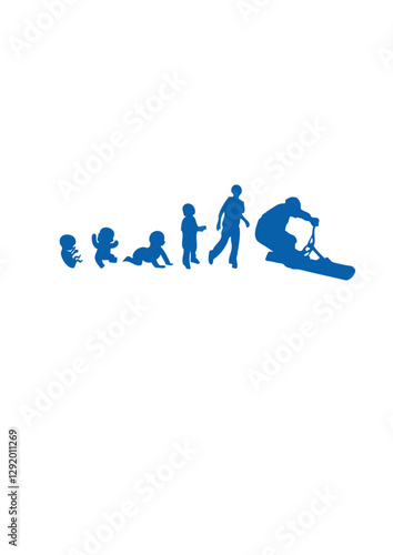 Evolution humain du bébé à l'adulte snowscoot