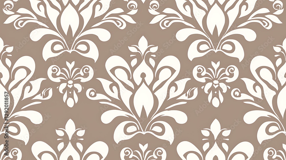 Repeating ornamental flourish on neutral surface; background is solid. Use for texture or design element Repeating ornamental flourish on neutral surface; background is solid. Use for texture or design element