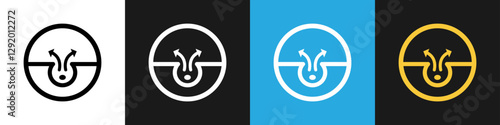 Pore Cleaning vector icon. Sign for skin care products. Different backgrounds.