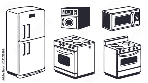 set of household appliances