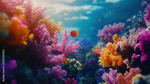 Wallpaper Mural Vibrant coral reef teeming with fish, underwater scene Torontodigital.ca