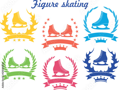 Figure skating logo. Isolated Figure skating on white background