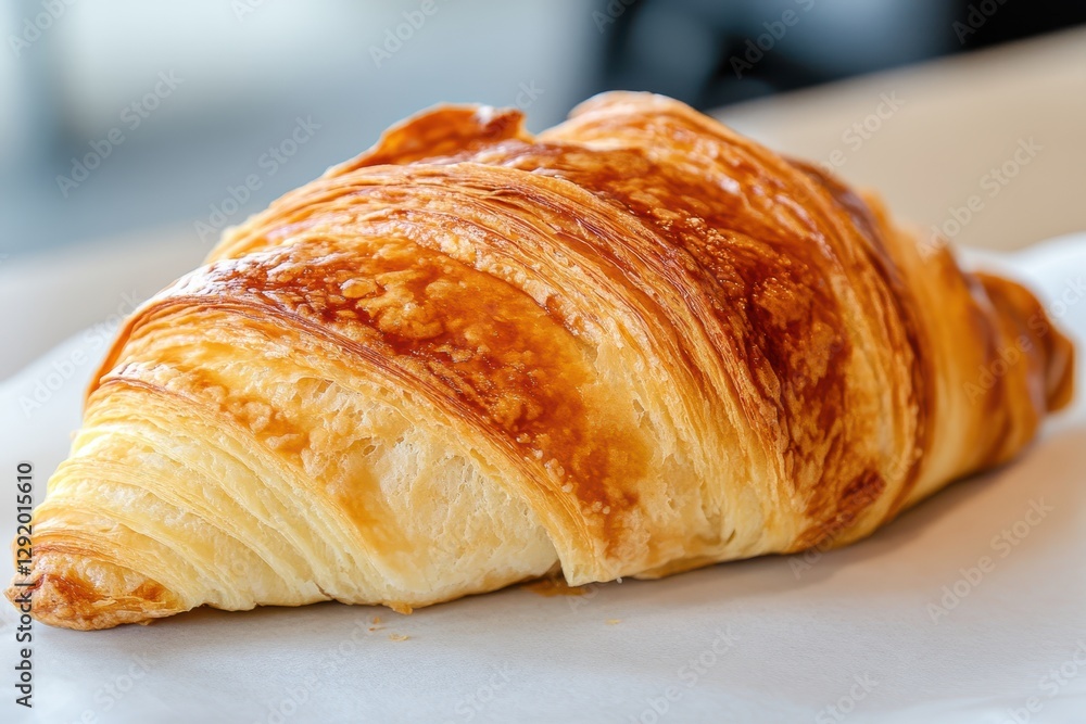 Flaky French Croissant with Golden Layers Flaky French Croissant with Golden Layers