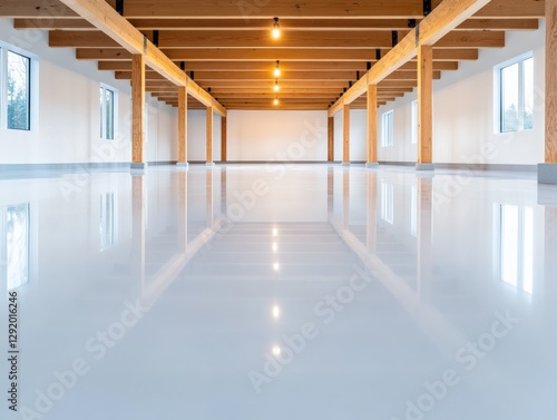 Obraz na płótnie empty interior of a modern warehouse w salonie