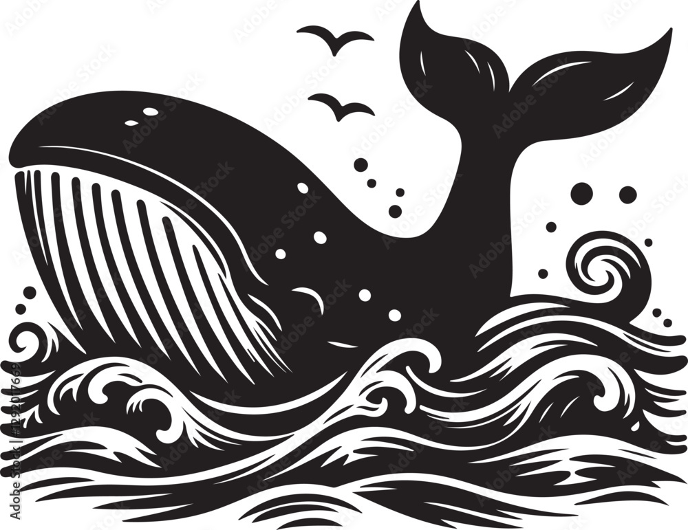 Fototapeta premium vector illustration of a whale