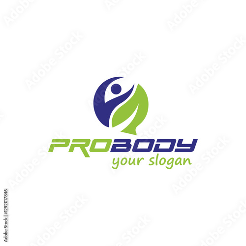 natural health fitness logo design vector