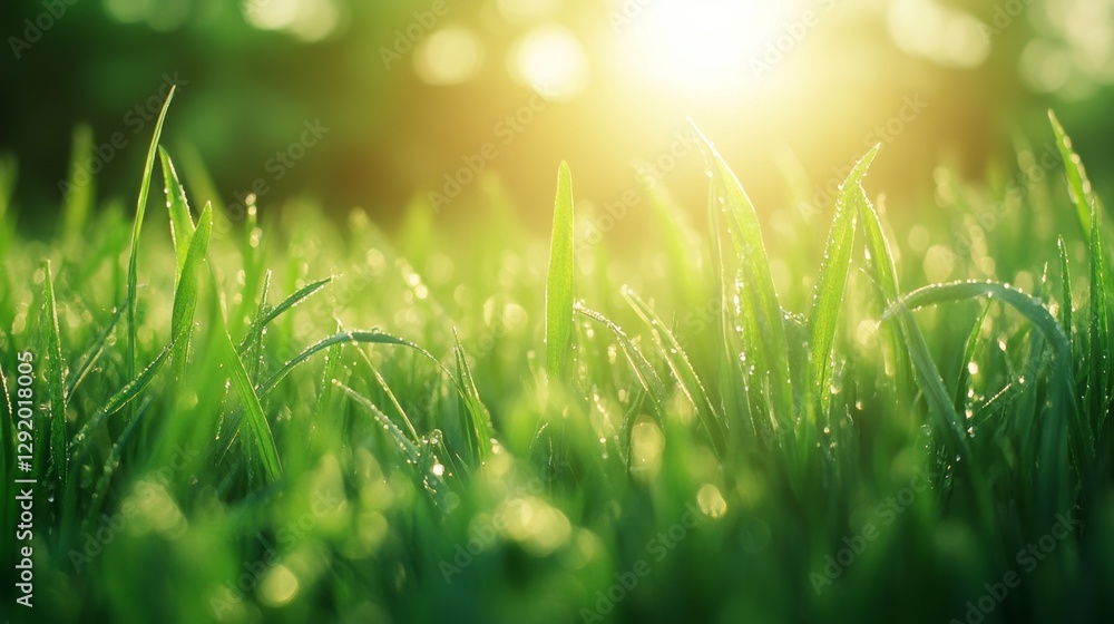 Obraz premium Fresh and lush green grass background. Perfect for creating a vibrant and natural setting for photography, sports, or any outdoor activity.