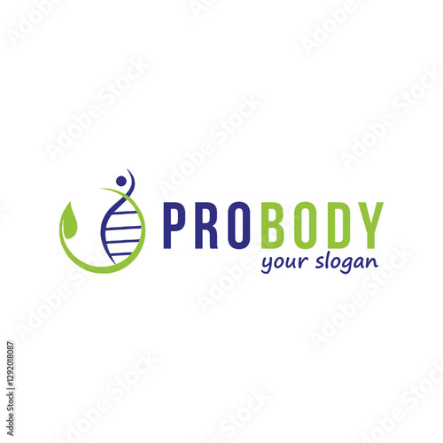 natural health fitness logo design vector