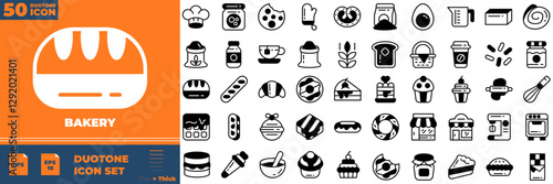 Bakery Duotone Editable Icons set