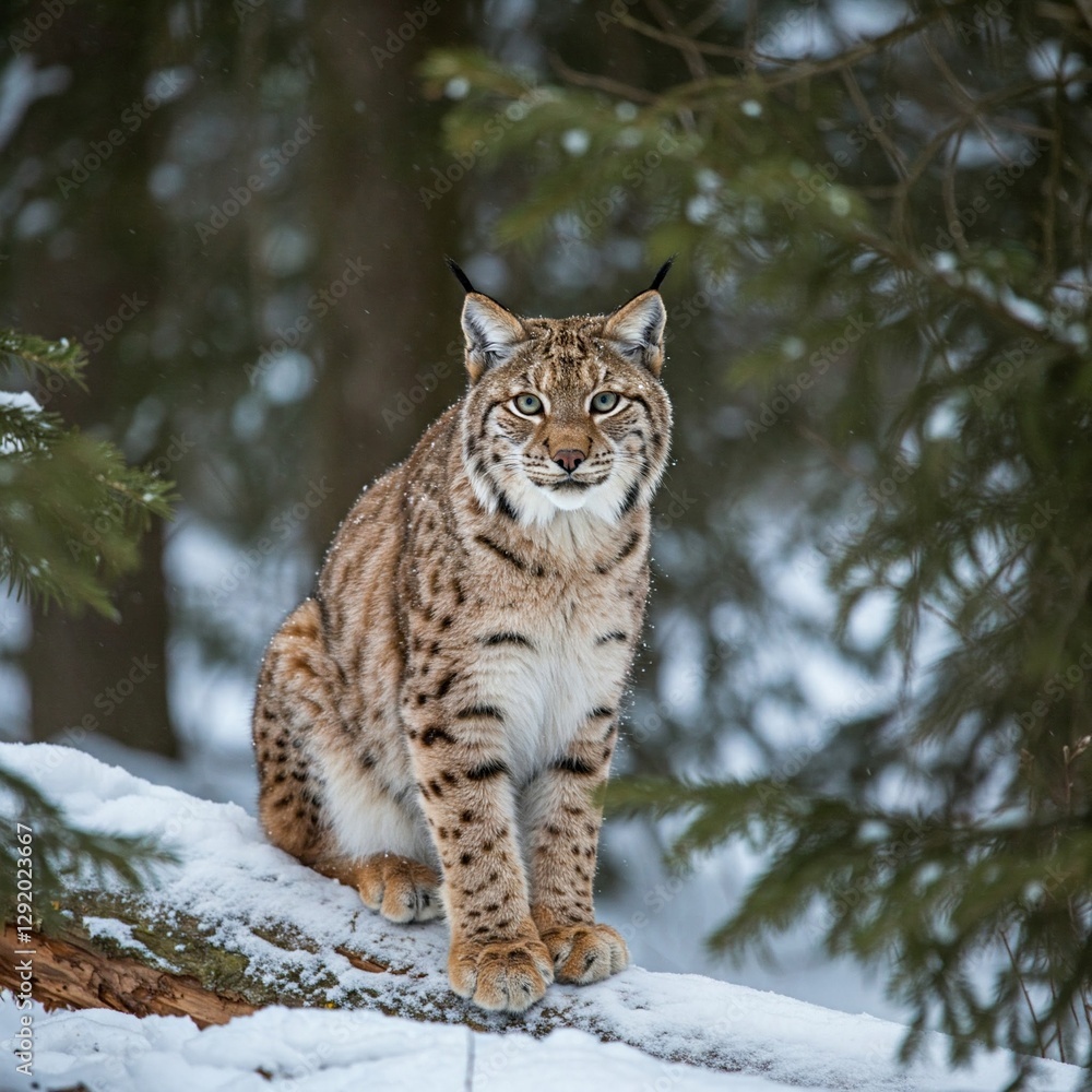 lynx in the snow lynx in the snow