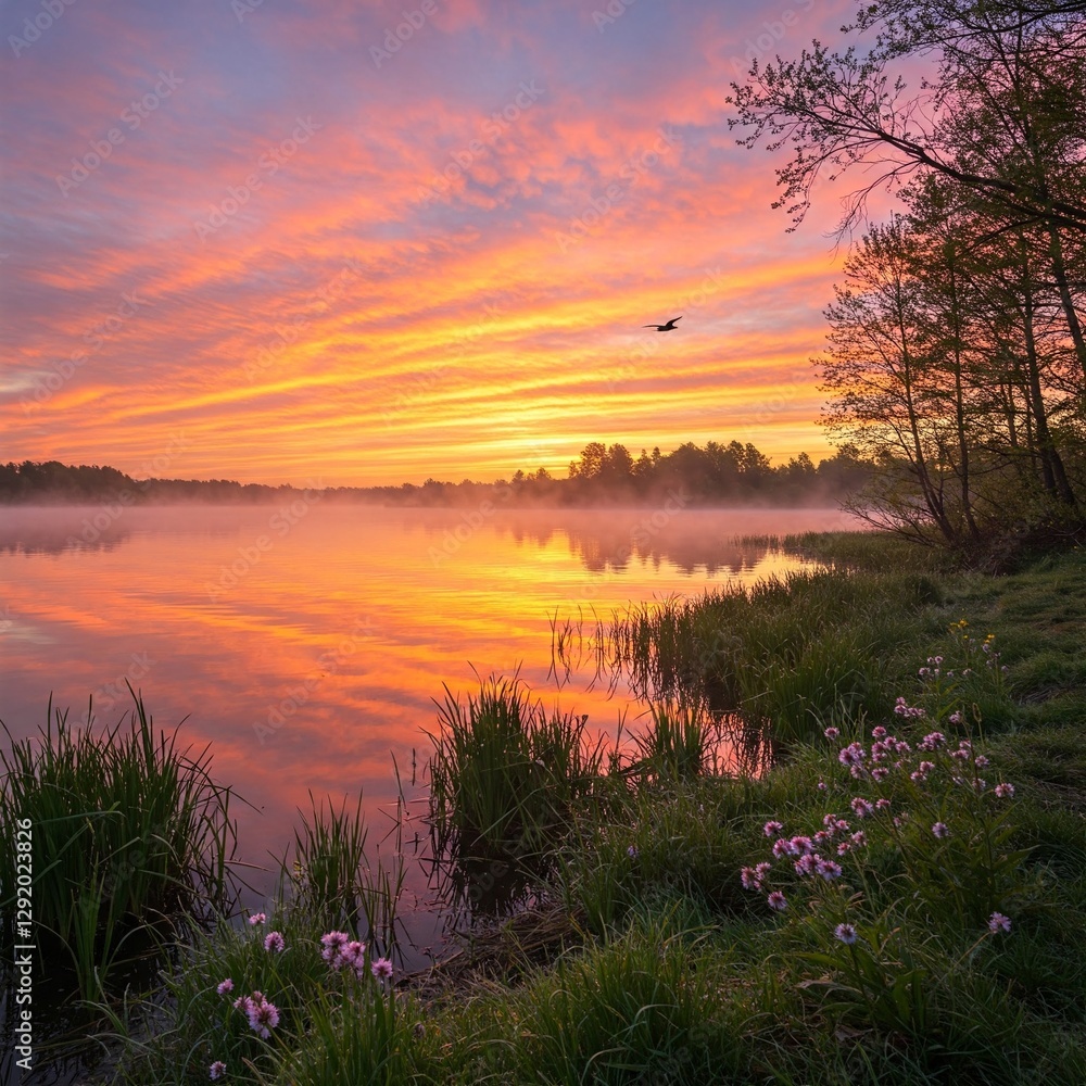 Obraz premium sunrise over the river
