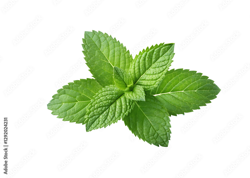 Fresh mint leaves splashing in water isolated on white, refreshing mint leaves splashing, Cut Out Fresh mint leaves splashing in water isolated on white, refreshing mint leaves splashing, Cut Out