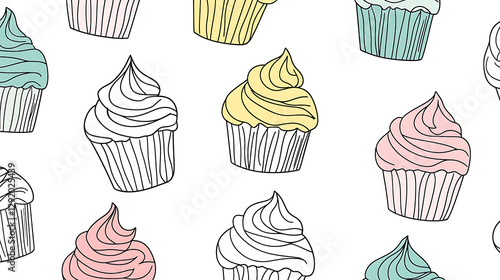 A bunch of cupcakes with frosting on them. generated using AI