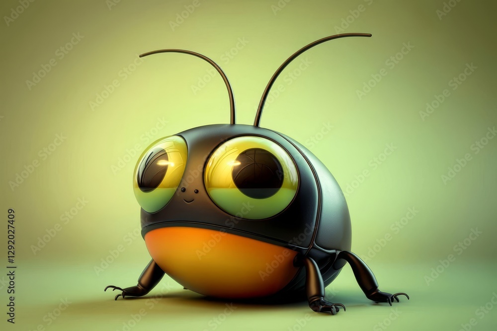 Isolated 3D representation of a small spider on a flat background. Isolated 3D representation of a small spider on a flat background.
