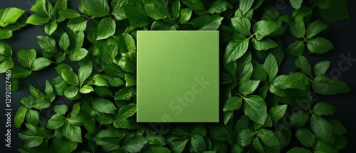 Green Book Mockup on a Green Leaves Background