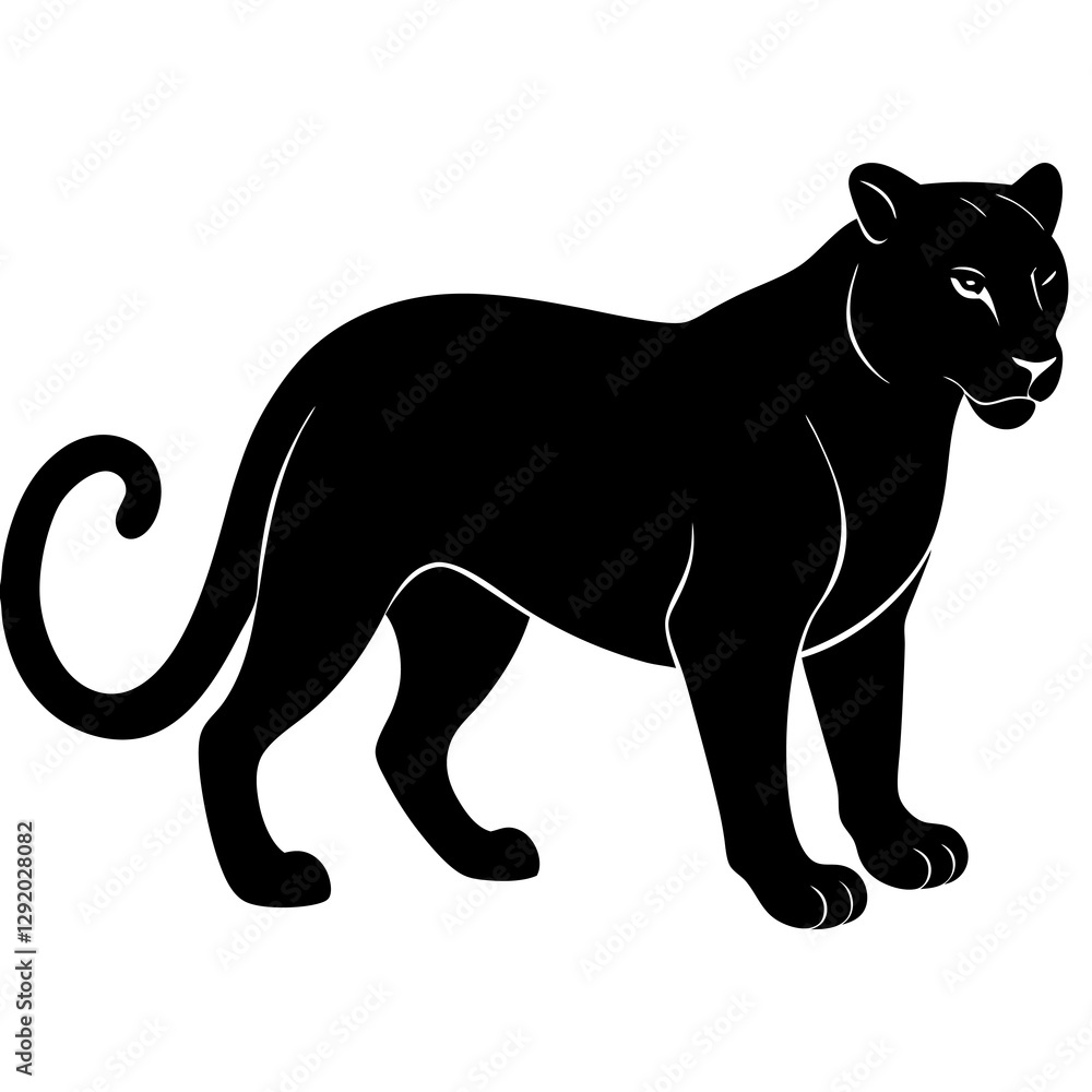 Obraz premium Panther Silhouette Vector Icon High-Quality Design on White Background.