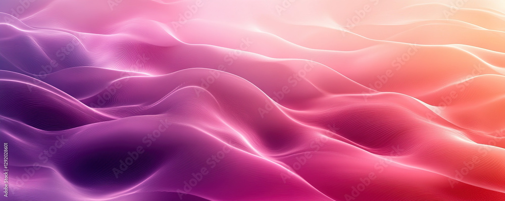 Obraz premium Flowing gradient waves abstract art digital design vibrant colors artistic perspective