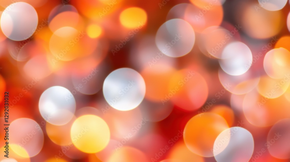 Fototapeta premium Abstract Blurred Orange and White Bokeh Background