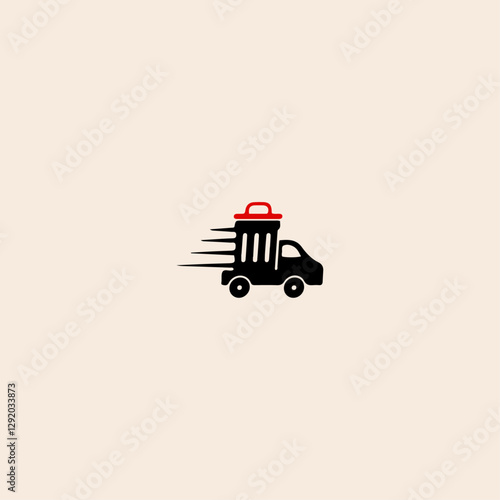 Garbage removal company logo icon flat vector design. 