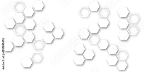 Modern and seamless pattern in design with hexagonal molecular structures in technology background.Abstract background with hexagons and geometric pattern in honeycombs design in illustration.