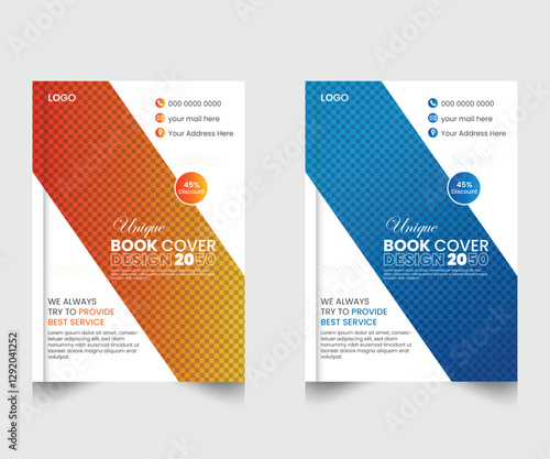 Business corporate book cover design template in A4 template design.