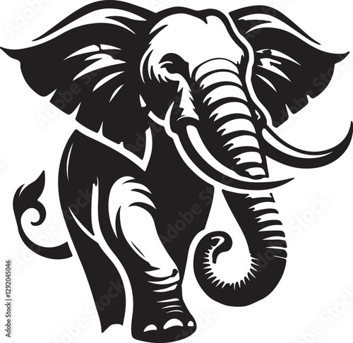 Wallpaper Mural black and white elephant Torontodigital.ca