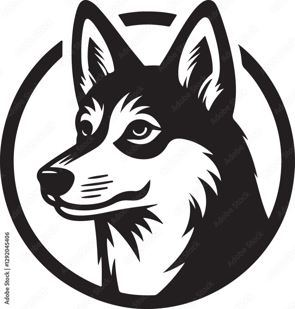 Obraz premium black and white dog illustration