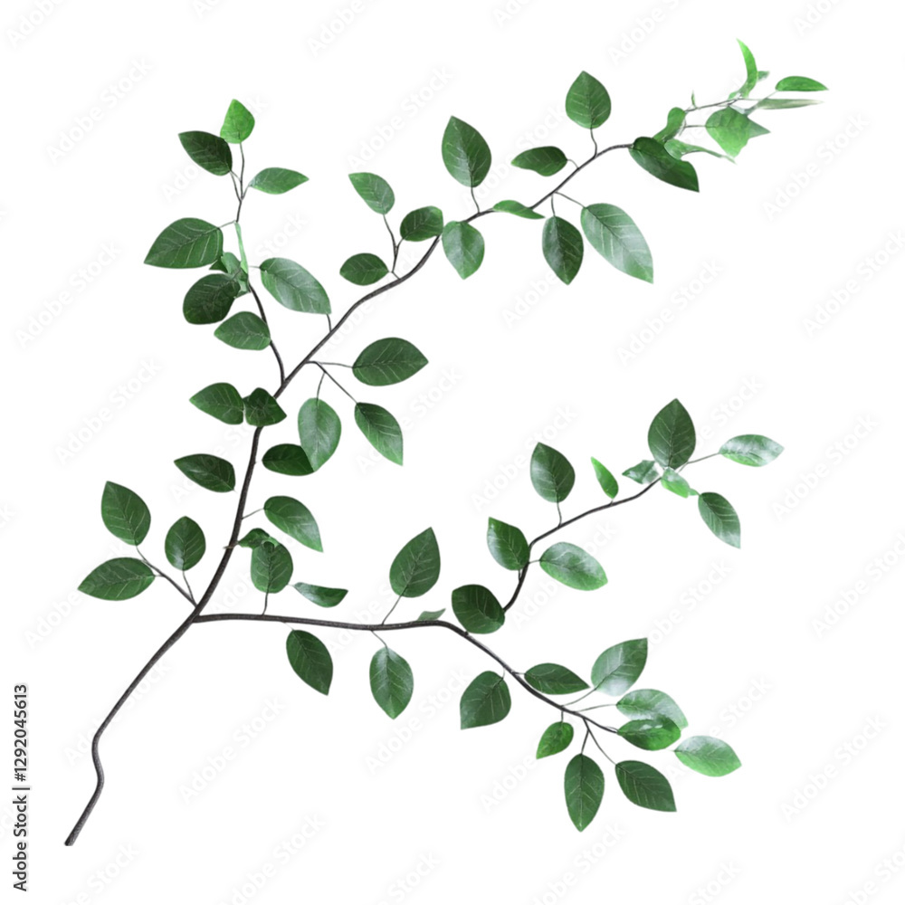 Obraz premium Green leaves emerge from vibrant abstract lines a serene digital nature scene