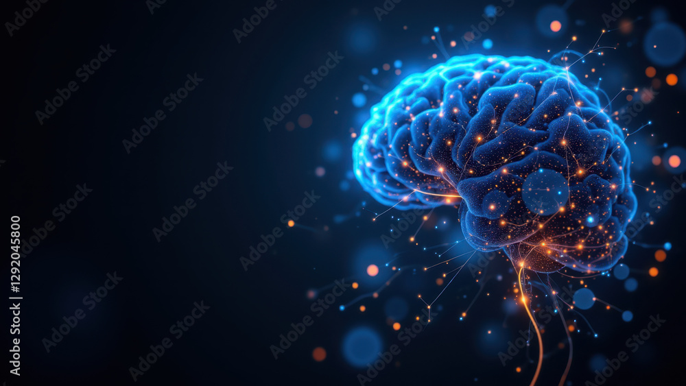 A visual metaphor for artificial general intelligence (AGI) featuring a stylized brain with neural connections emitting light particles. A visual metaphor for artificial general intelligence (AGI) featuring a stylized brain with neural connections emitting light particles.
