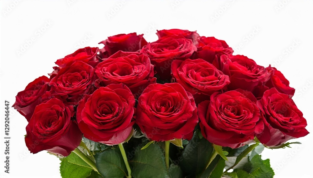 Obraz premium bouquet of red roses of isolated cutout object on white background