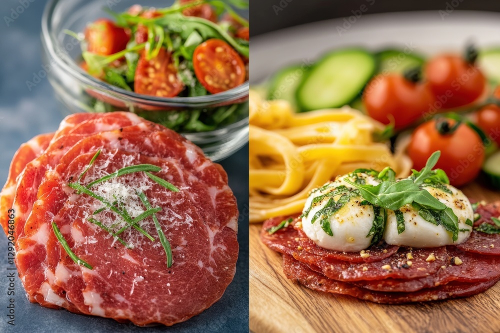 antipasto with cured meats and fresh ingredients antipasto with cured meats and fresh ingredients