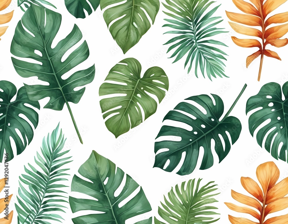 Fototapeta premium Tropical leaves pattern