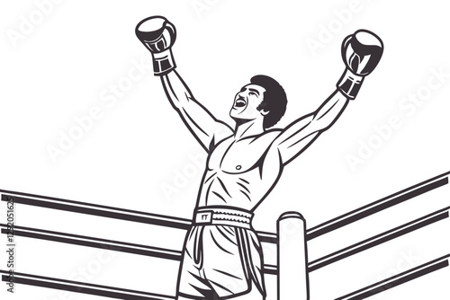 Champion Boxer Celebrates Victory in the Ring
