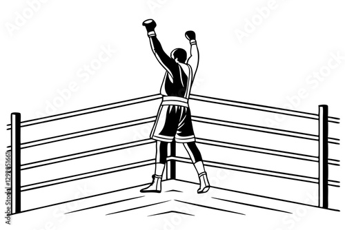 Champion Boxer Celebrates Victory in the Ring