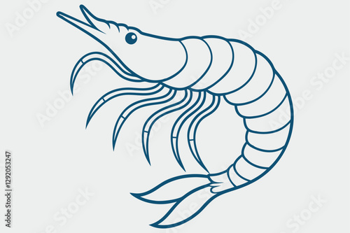 Wallpaper Mural shrimp vector silhouette art illustration Torontodigital.ca